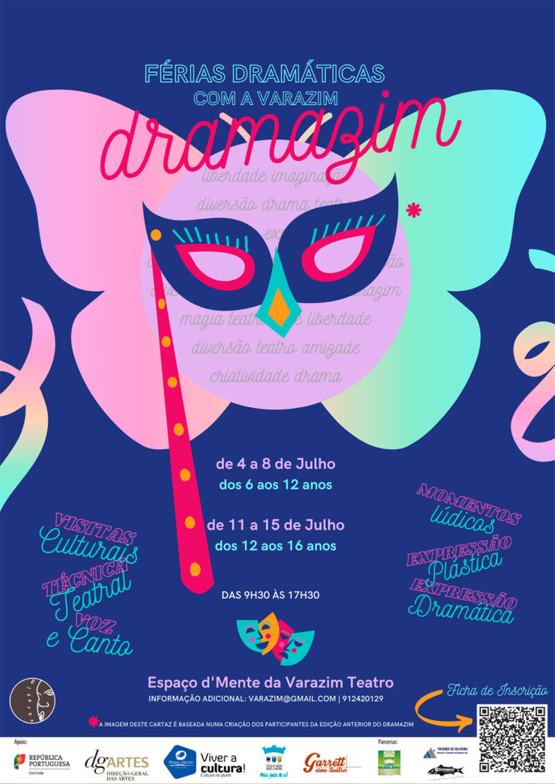 Cartaz de apresentação da actividade de férias Dramazim